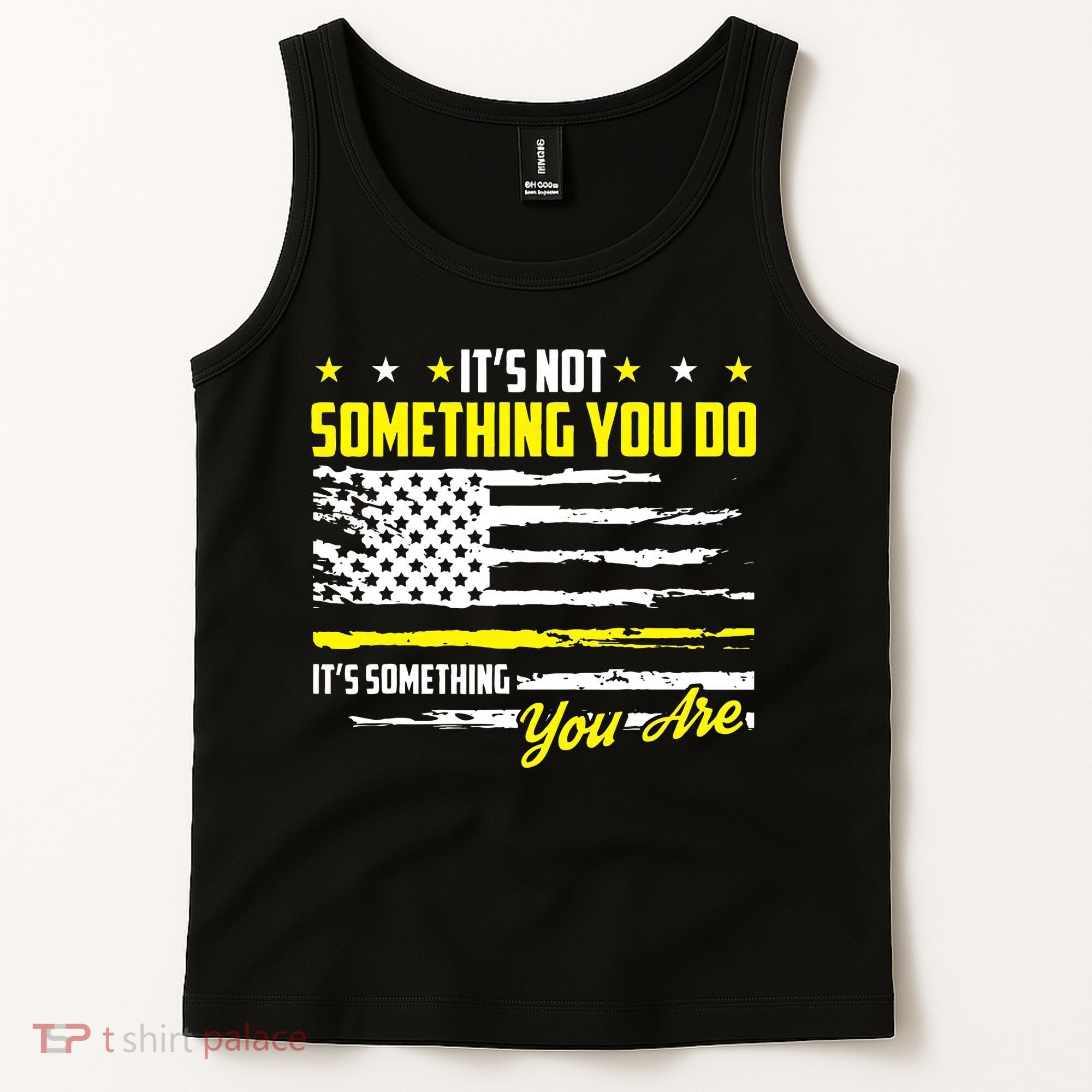 911 American Flag Dispatcher USA Thin Gold Line Operator Tank Top