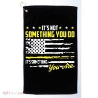 911 American Flag Dispatcher USA Thin Gold Line Operator Golf Towel thumb 0