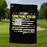 911 American Flag Dispatcher USA Thin Gold Line Operator Golf Towel thumb 1