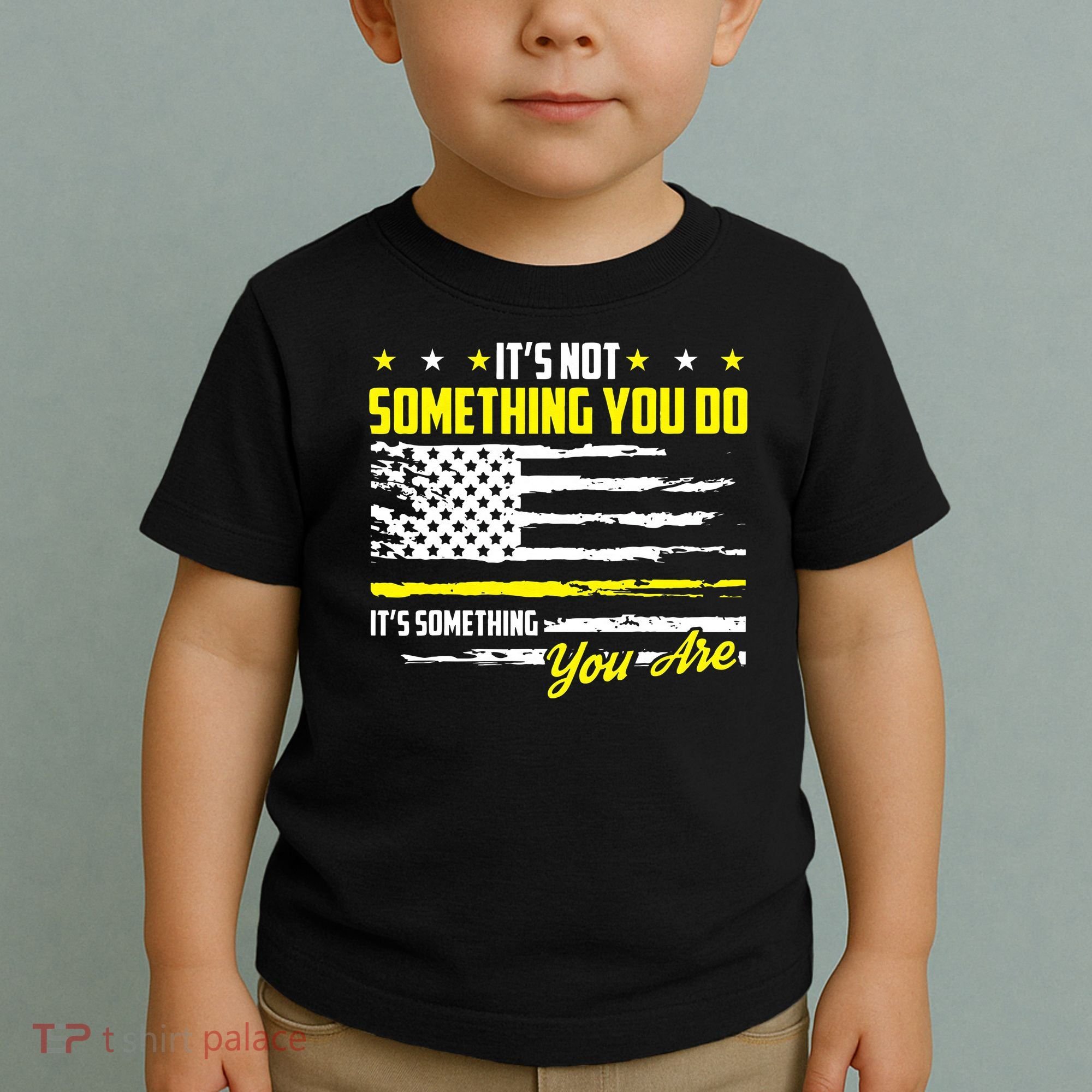 911 American Flag Dispatcher USA Thin Gold Line Operator Toddler T-Shirt