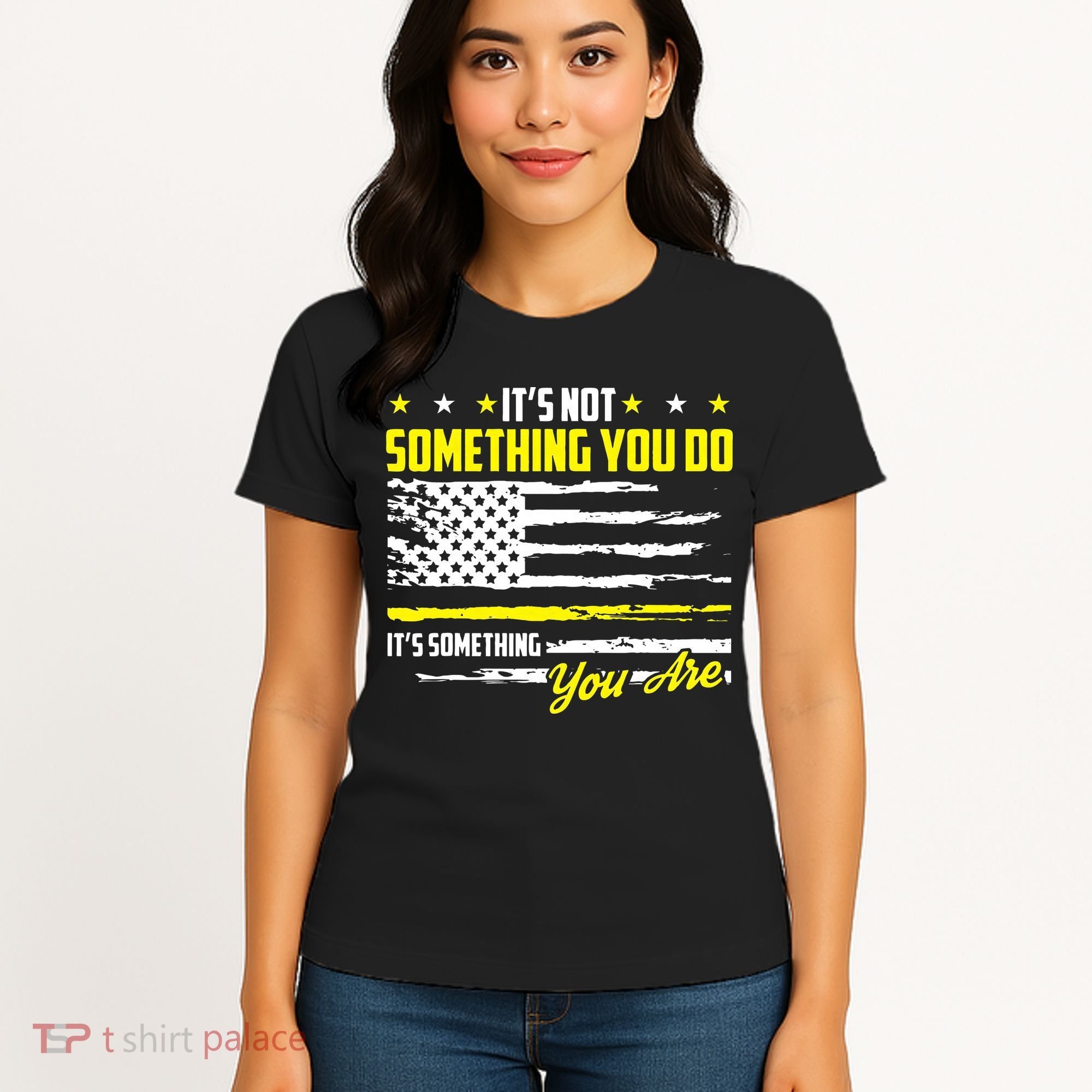 911 American Flag Dispatcher USA Thin Gold Line Operator Women's T-Shirt