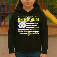 911 American Flag Dispatcher USA Thin Gold Line Operator Kids Hoodie thumb 3