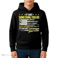 911 American Flag Dispatcher USA Thin Gold Line Operator Kids Hoodie thumb 4