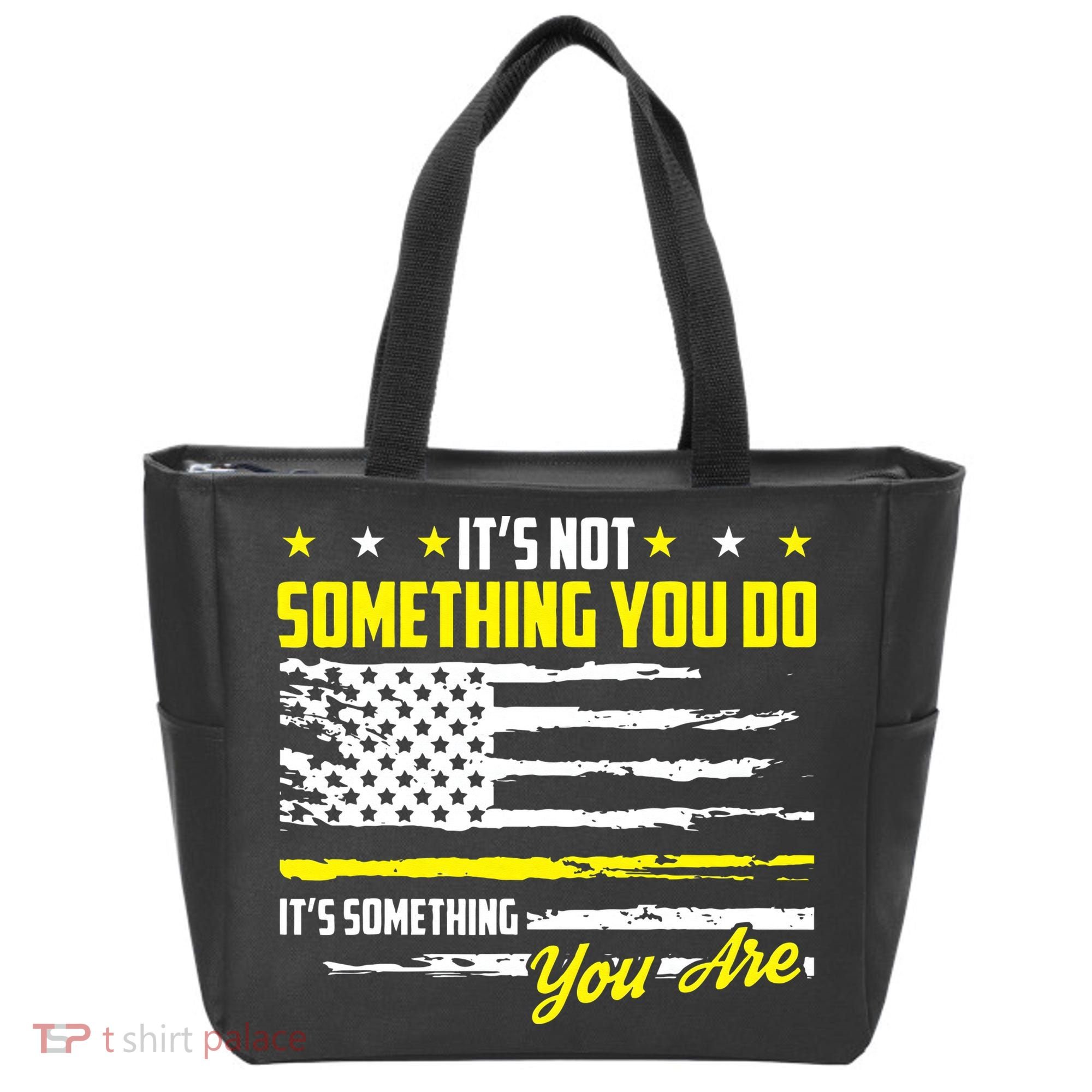 911 American Flag Dispatcher USA Thin Gold Line Operator Tote Bag