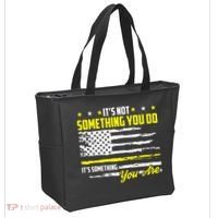 911 American Flag Dispatcher USA Thin Gold Line Operator Tote Bag thumb 2