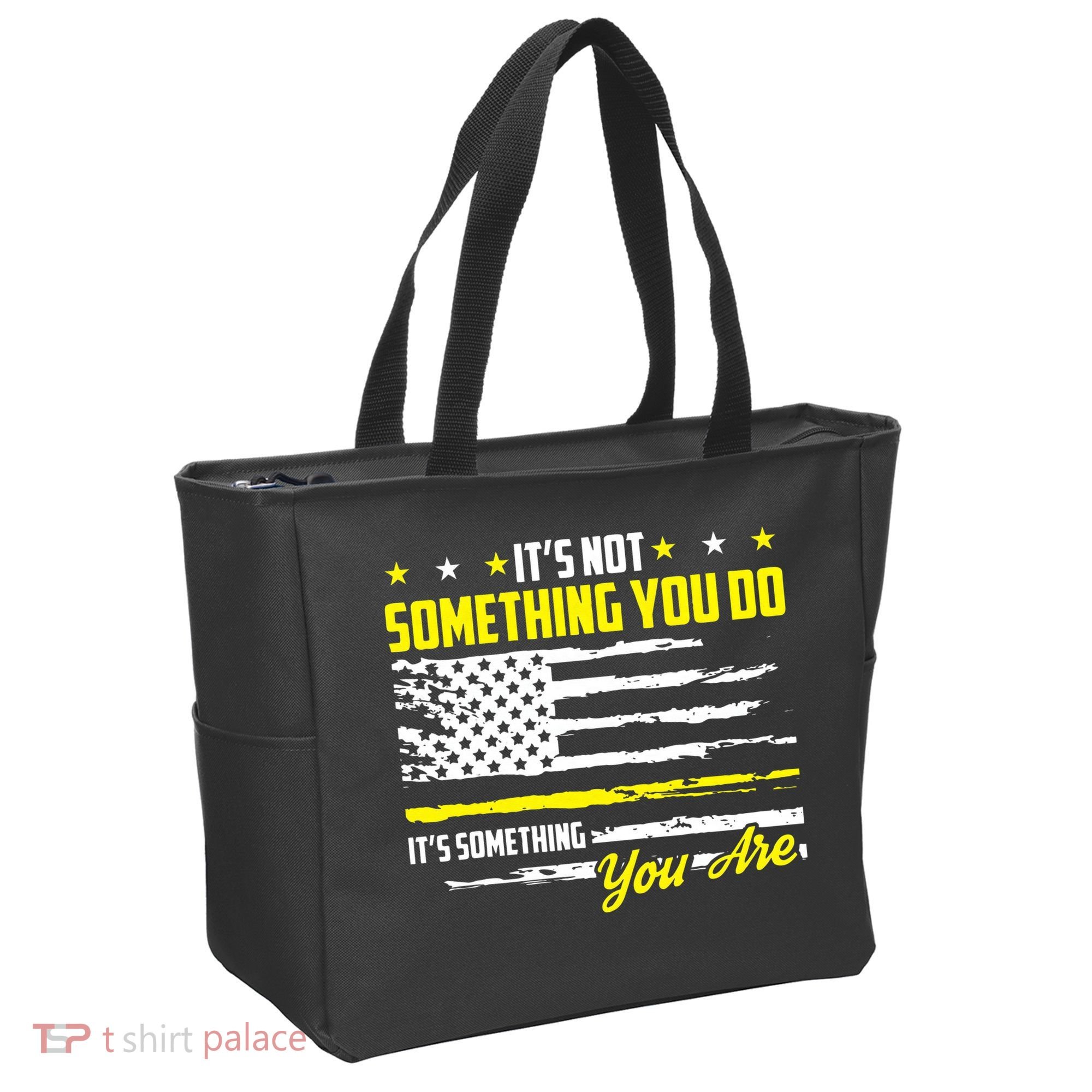 911 American Flag Dispatcher USA Thin Gold Line Operator Tote Bag