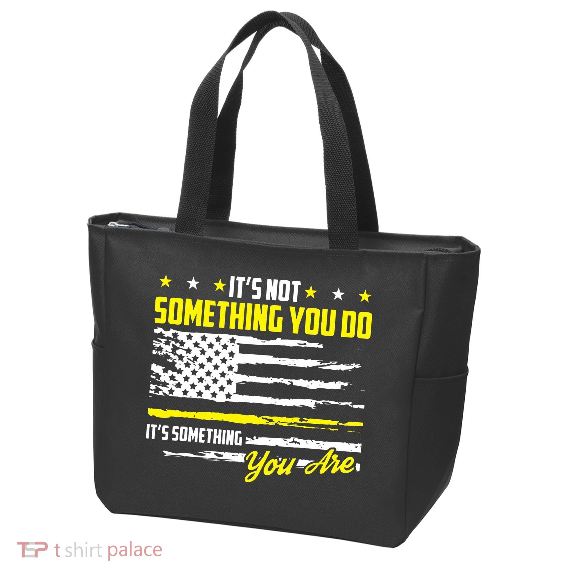 911 American Flag Dispatcher USA Thin Gold Line Operator Tote Bag