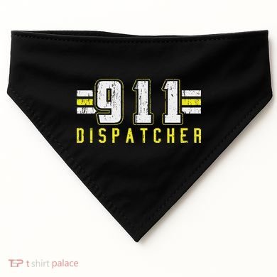 911 American Flag Dispatcher Thin Gold Line Operator USA-Made Doggie Bandana