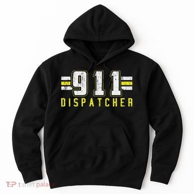 911 American Flag Dispatcher Thin Gold Line Operator Hoodie