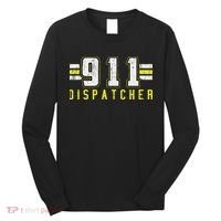 911 American Flag Dispatcher Thin Gold Line Operator Long Sleeve Shirt thumb 0