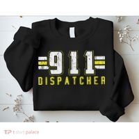 911 American Flag Dispatcher Thin Gold Line Operator Sweatshirt thumb 2