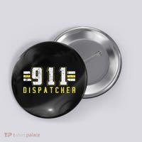 911 American Flag Dispatcher Thin Gold Line Operator Button thumb 0