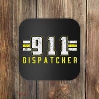 911 American Flag Dispatcher Thin Gold Line Operator Coaster thumb 0