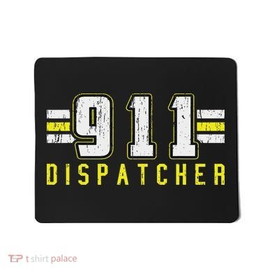 911 American Flag Dispatcher Thin Gold Line Operator Mousepad