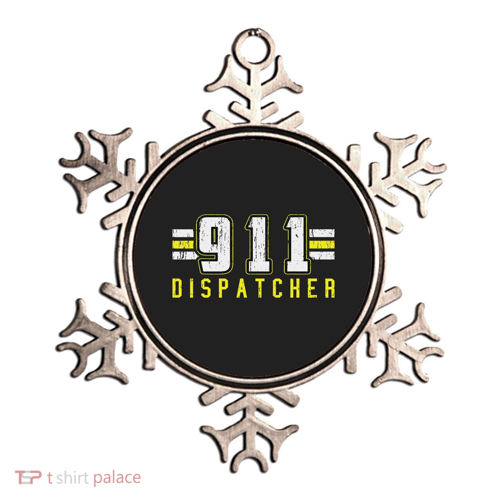 911 American Flag Dispatcher Thin Gold Line Operator Ornament