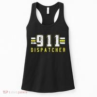 911 American Flag Dispatcher Thin Gold Line Operator Women's Tank Top thumb 0