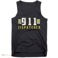 911 American Flag Dispatcher Thin Gold Line Operator Tank Top thumb 0