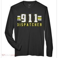 911 American Flag Dispatcher Thin Gold Line Operator Zone Performance Long-Sleeve T-Shirt thumb 0