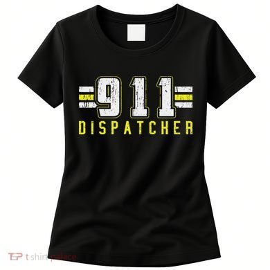 911 American Flag Dispatcher Thin Gold Line Operator Women's T-Shirt