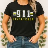 911 American Flag Dispatcher Thin Gold Line Operator Women's T-Shirt thumb 2