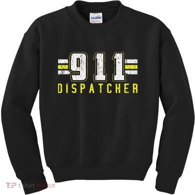 911 American Flag Dispatcher Thin Gold Line Operator Kids Sweatshirt