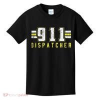 911 American Flag Dispatcher Thin Gold Line Operator Kids T-Shirt thumb 0