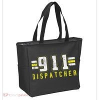 911 American Flag Dispatcher Thin Gold Line Operator Tote Bag thumb 2