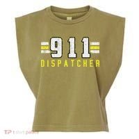 911 American Flag Dispatcher Thin Gold Line Operator Garment-Dyed Women's Muscle Tee thumb 0