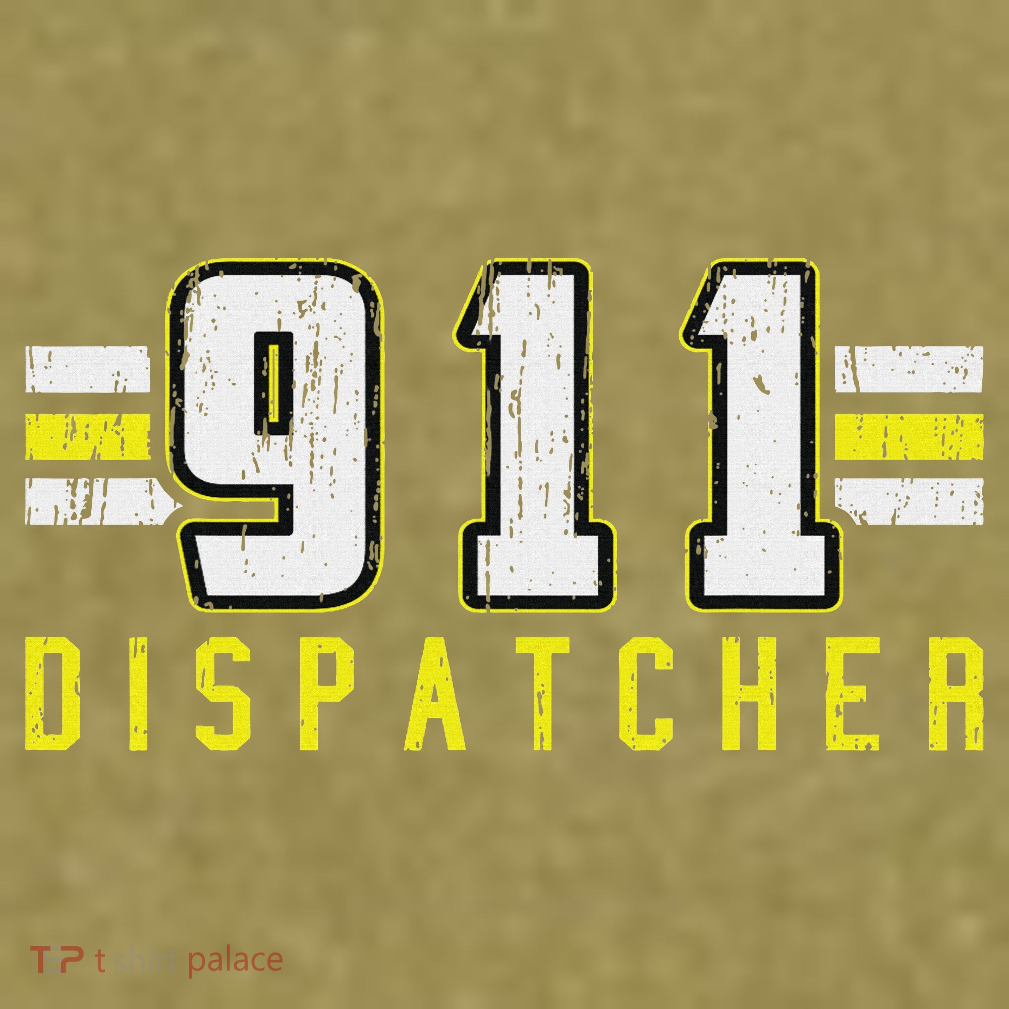 911 American Flag Dispatcher Thin Gold Line Operator Garment-Dyed Women's Muscle Tee
