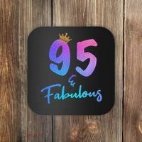 95 And Fabulous 95th Birthday 95 Years Old Bday Gift Coaster thumb 0