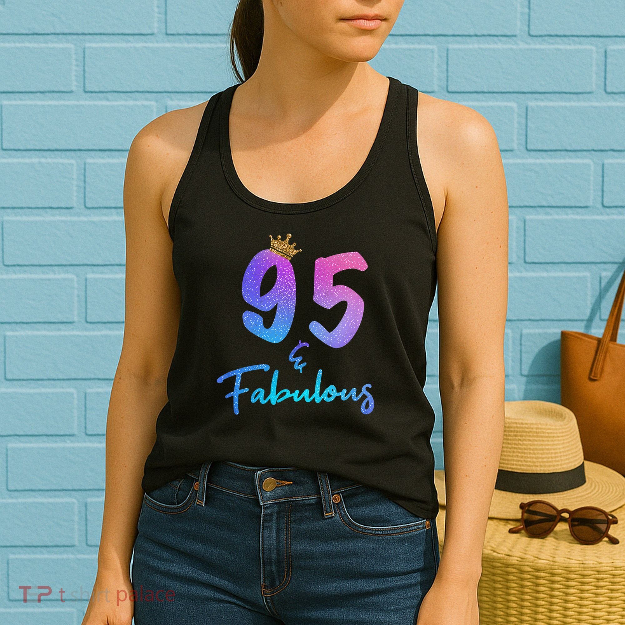95 And Fabulous 95th Birthday 95 Years Old Bday Gift Women's Tank Top