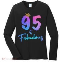 95 And Fabulous 95th Birthday 95 Years Old Bday Gift Women's Long Sleeve Shirt thumb 0