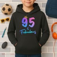 95 And Fabulous 95th Birthday 95 Years Old Bday Gift Kids Hoodie thumb 2