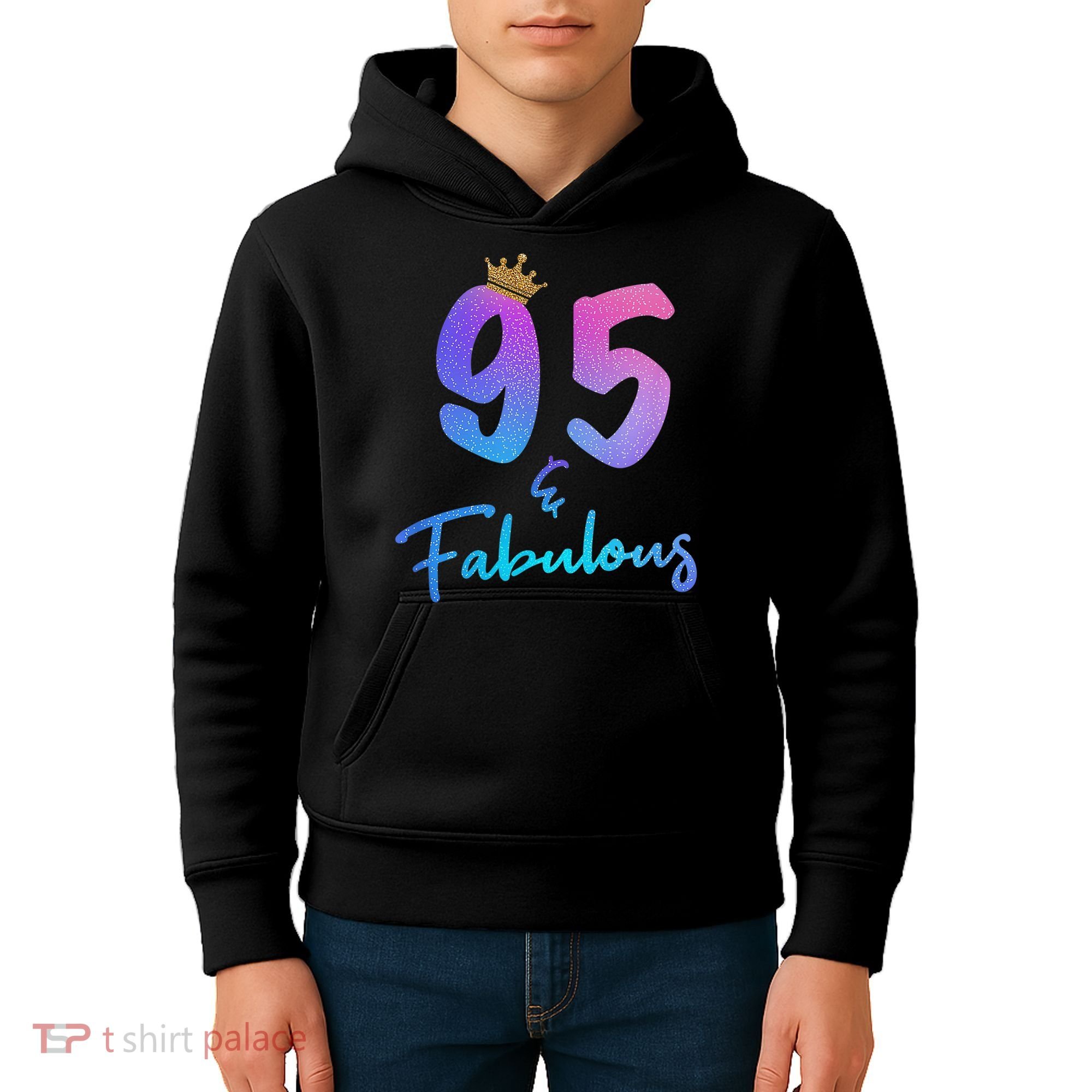 95 And Fabulous 95th Birthday 95 Years Old Bday Gift Kids Hoodie