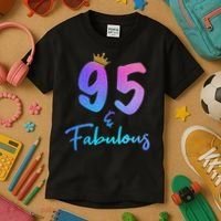 95 And Fabulous 95th Birthday 95 Years Old Bday Gift Kids T-Shirt thumb 3