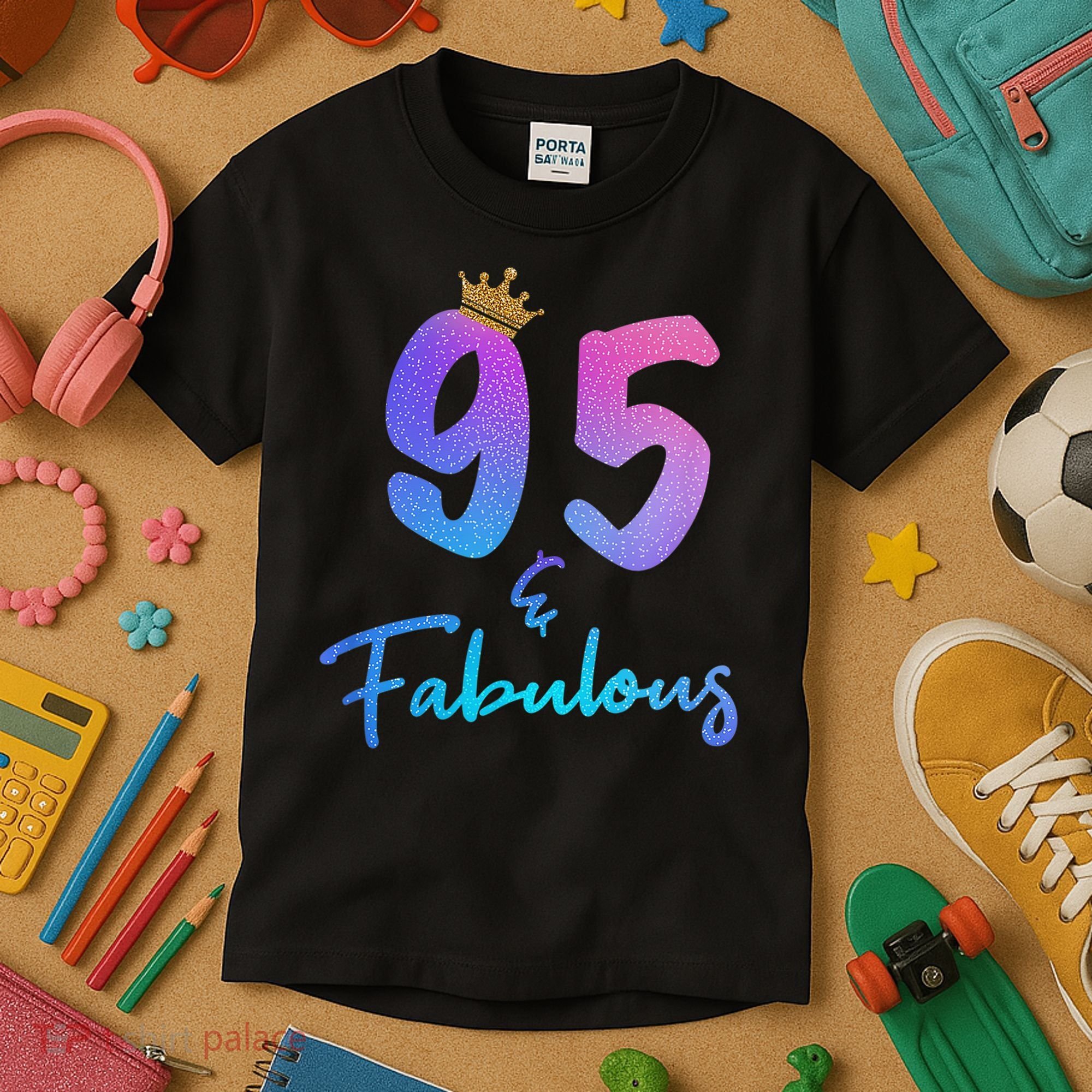 95 And Fabulous 95th Birthday 95 Years Old Bday Gift Kids T-Shirt