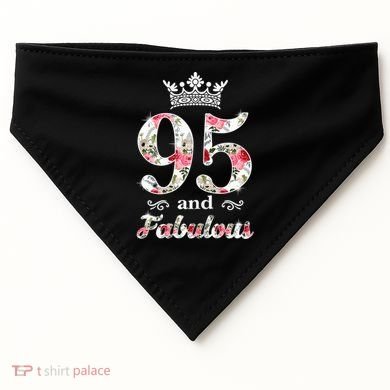 95 And Fabulous Queen 95th Birthday Present USA-Made Doggie Bandana