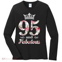 95 And Fabulous Queen 95th Birthday Present Women's Long Sleeve Shirt thumb 0