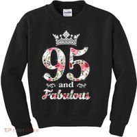 95 And Fabulous Queen 95th Birthday Present Kids Sweatshirt thumb 0