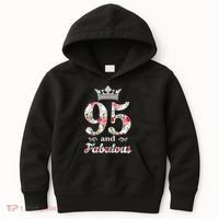 95 And Fabulous Queen 95th Birthday Present Kids Hoodie thumb 0