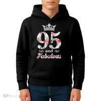 95 And Fabulous Queen 95th Birthday Present Kids Hoodie thumb 4