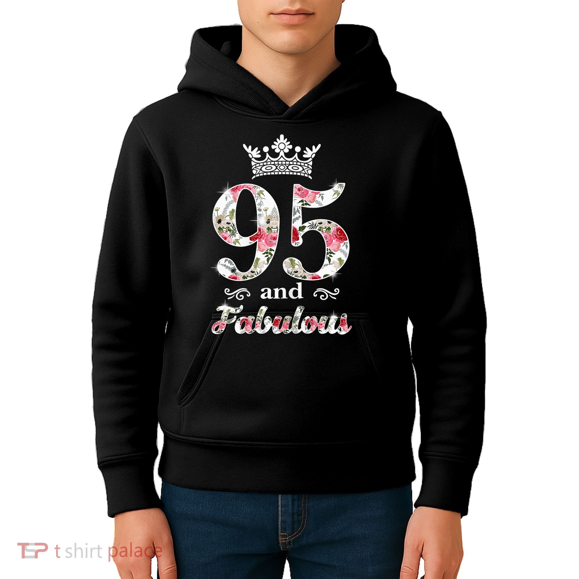 95 And Fabulous Queen 95th Birthday Present Kids Hoodie