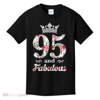 95 And Fabulous Queen 95th Birthday Present Kids T-Shirt thumb 0