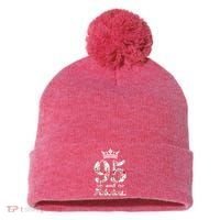 95 And Fabulous Queen 95th Birthday Present Pom Pom 12in Knit Beanie thumb 0