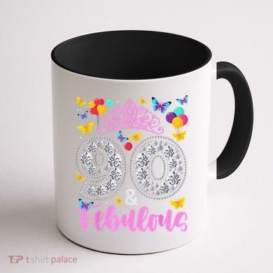 90 And Fabulous 90 Years Old 90th Birthday Coffee Mug back