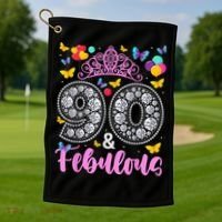 90 And Fabulous 90 Years Old 90th Birthday Golf Towel thumb 1