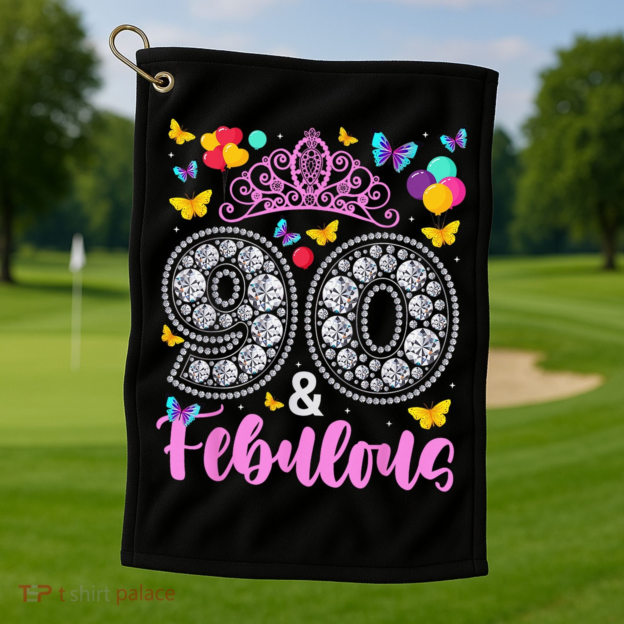 90 And Fabulous 90 Years Old 90th Birthday Golf Towel