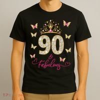 90 And Fabulous 90 Years Old 90th Birthday T-Shirt thumb 3