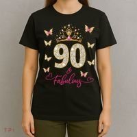 90 And Fabulous 90 Years Old 90th Birthday T-Shirt thumb 4