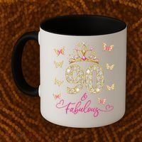 90 And Fabulous 90 Years Old 90th Birthday Coffee Mug thumb 2
